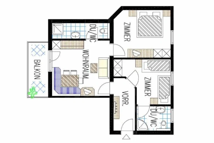 2 Bedrooms Apartment with balcony