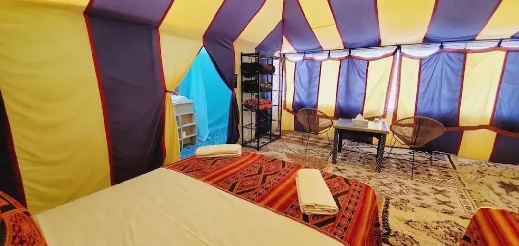 Tent with mountain view