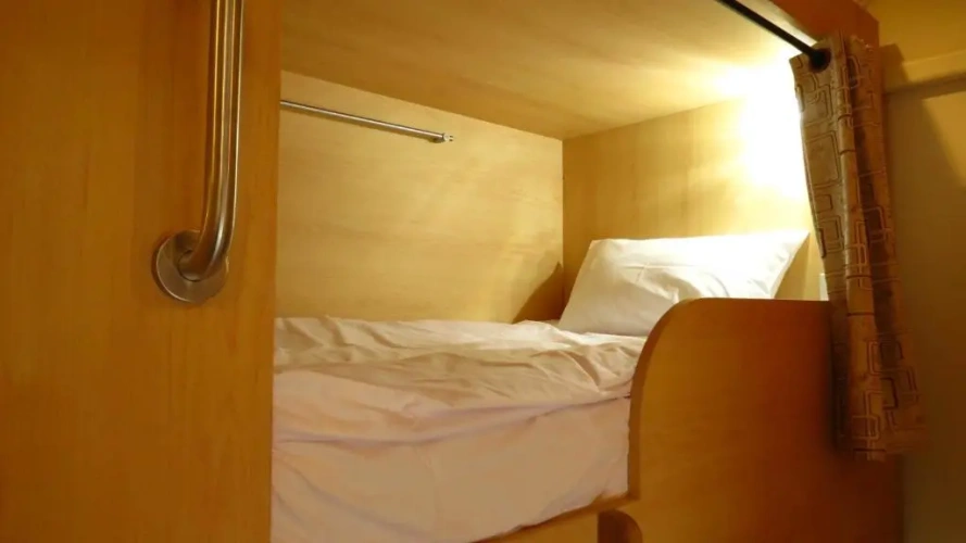 Bed in Dorm (female dorm) with balcony and with view
