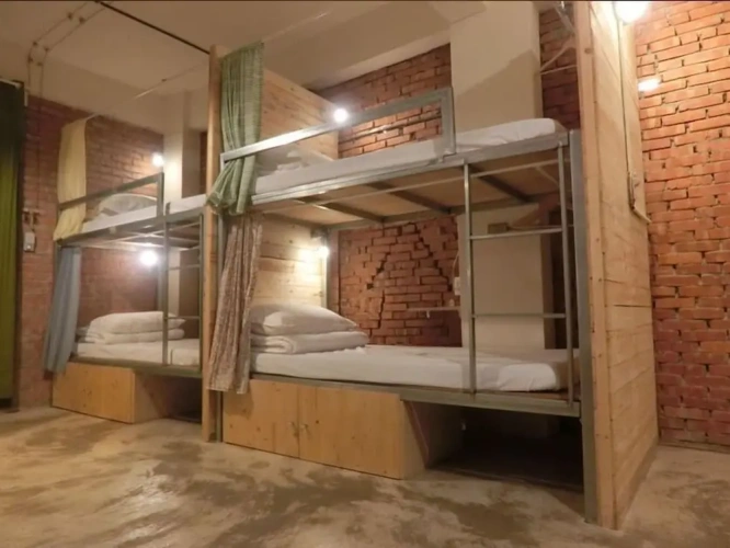 Bed in Dorm with balcony