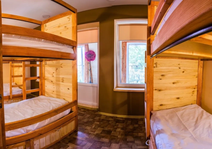 Bed in Dorm with balcony