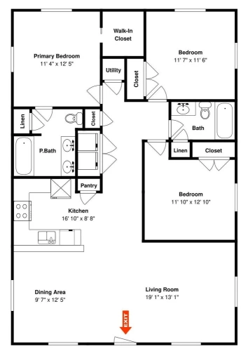 3 Bedrooms Cottage with balcony