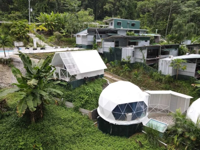 Tent with balcony and with mountain view