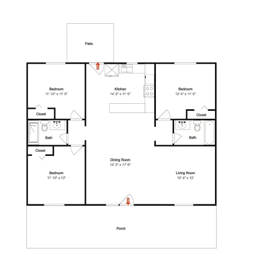 3 Bedrooms Studio