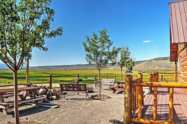 Remote Antimony Log Cabin w/ Green Meadow Views!