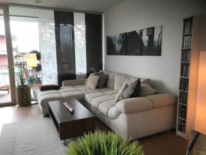 Apartment pool and lakeOver view