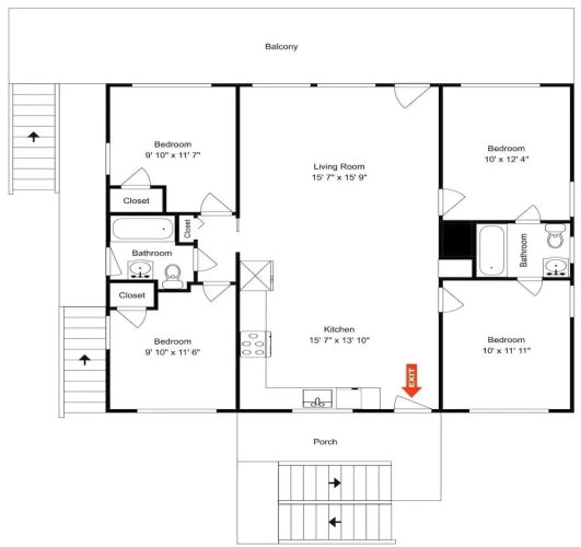 4 Bedrooms Studio