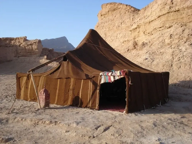 Family Tent with land view