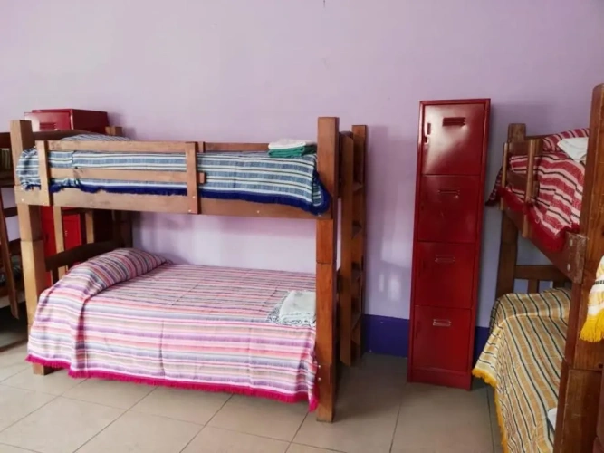 Bed in Dorm (female dorm) with balcony