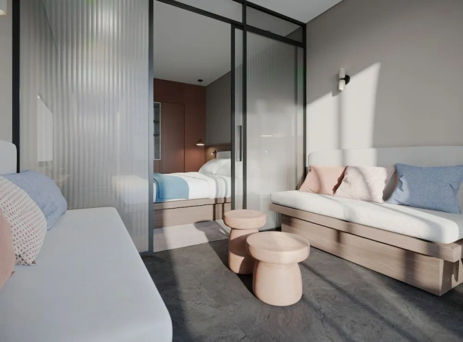 Standard Double Family room with balcony and with inland view
