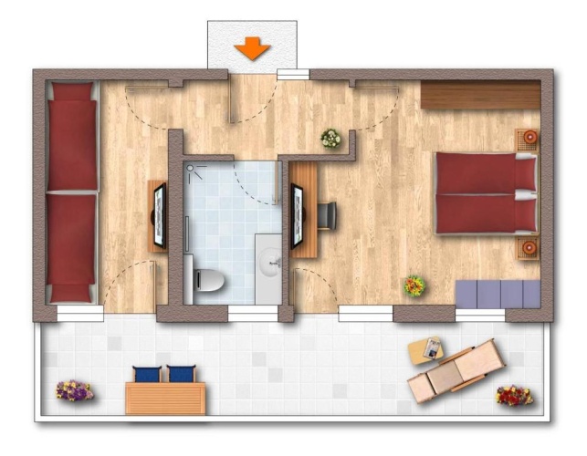 Standard Quadruple room with balcony