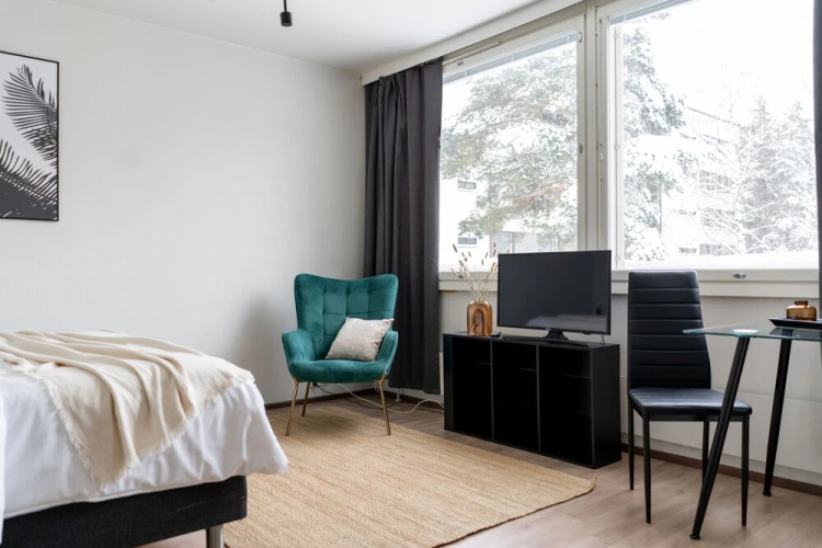 Bright studio apartment in Kaivoksela
