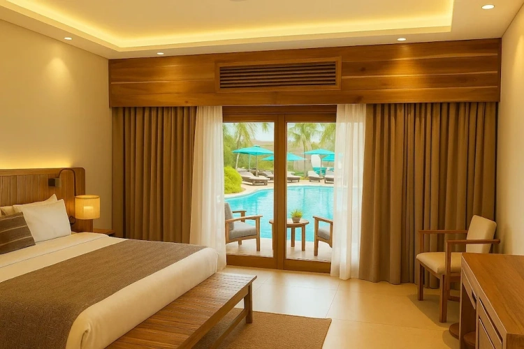 Premium Deluxe Twin room with pool view