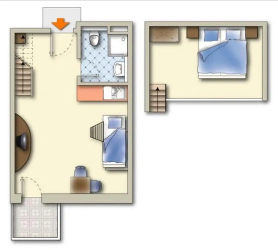 Standard Duplex room with balcony