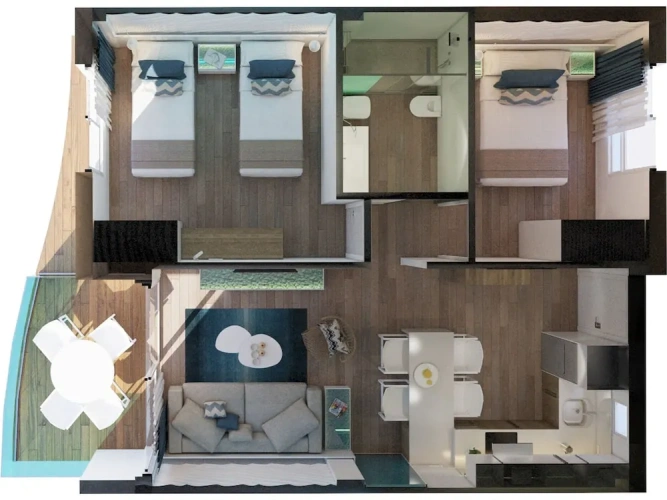 2 Bedrooms Premium Basement Apartment
