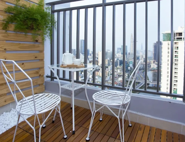 Luxury Penthouse room with balcony and with river view