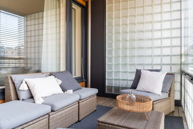 1br apartment with terrace and sauna
