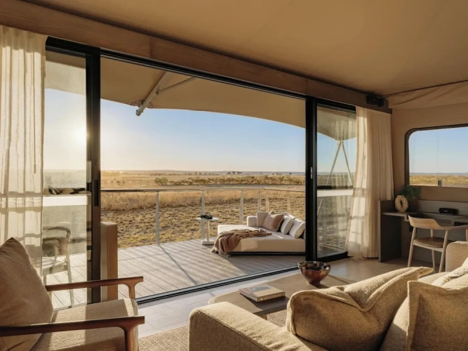 Tent with balcony