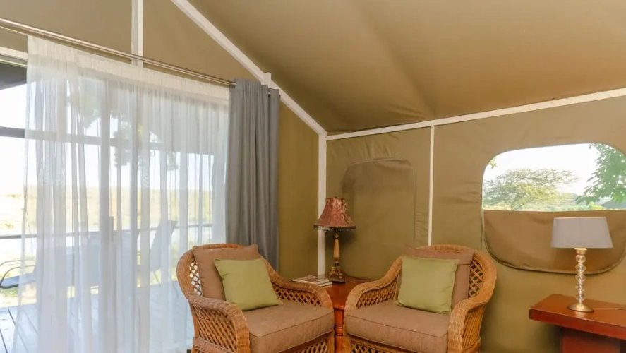 Tent with balcony