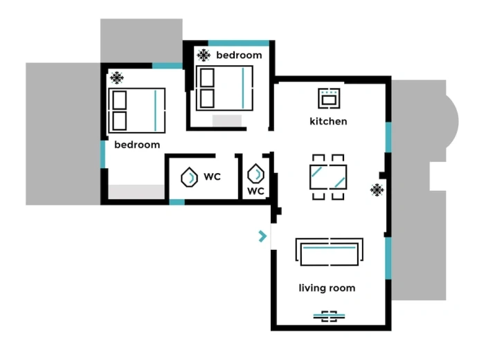 Quadruple Apartment