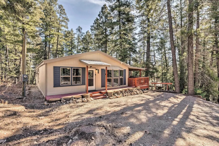 Relaxing Lincoln Forest Retreat w/ Wraparound Deck