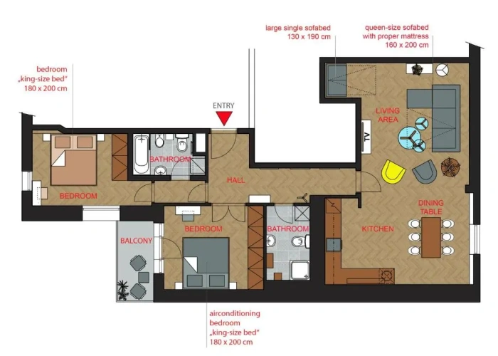 2 Bedrooms Apartment