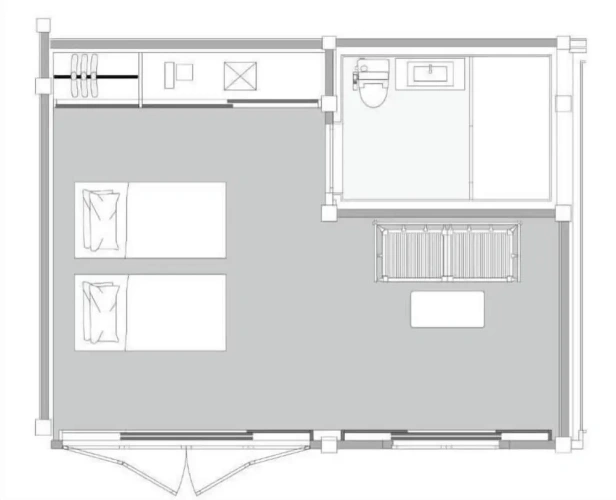 Standard Twin room with courtyard view