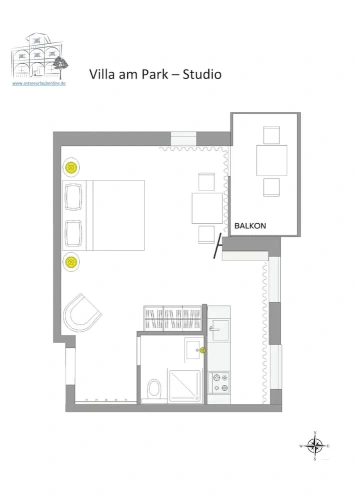 Attic Studio with balcony
