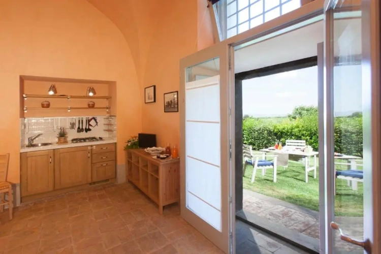 Studio with pool view