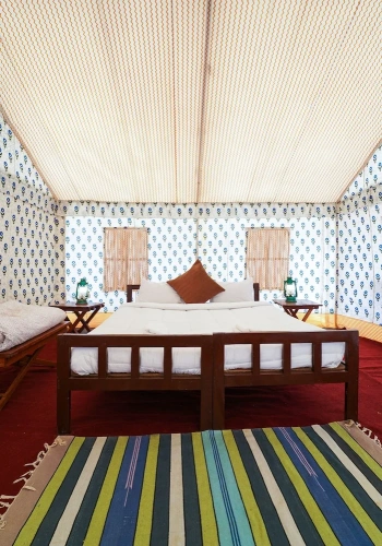 Tent with balcony