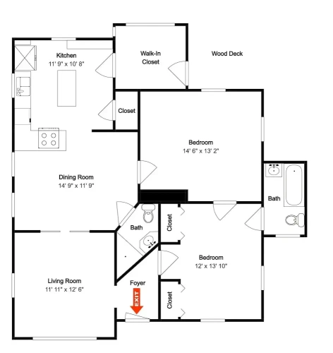 2 Bedrooms Cottage with balcony