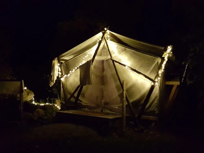 Tent with mountain view