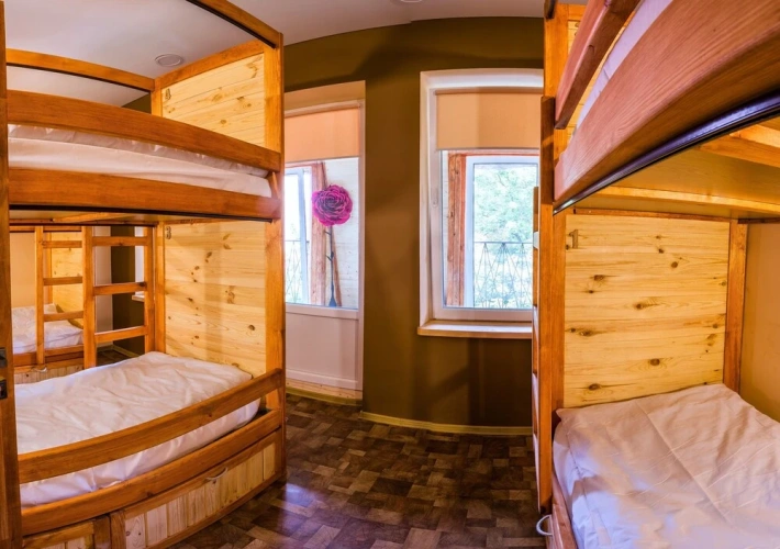 Bed in Dorm (female dorm) with balcony