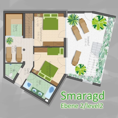 3 Bedrooms Deluxe Suite with courtyard view