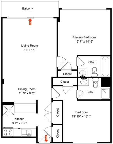 2 Bedrooms Standard room with balcony