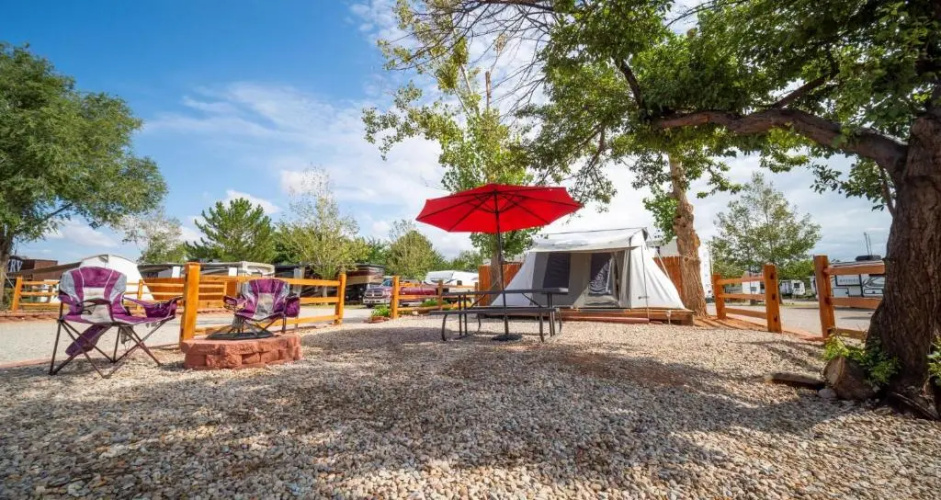 FunStays Glamping Setup Tent in RV Park #2 OK-T2