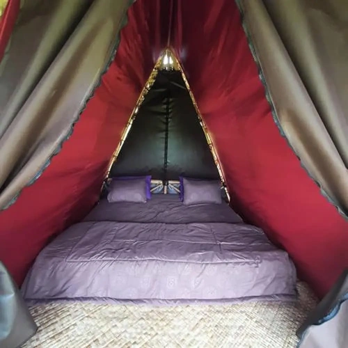 Tent with balcony
