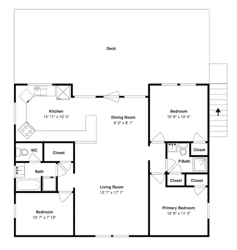 3 Bedrooms Cottage with balcony