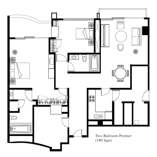 2 Bedrooms Premier room with balcony