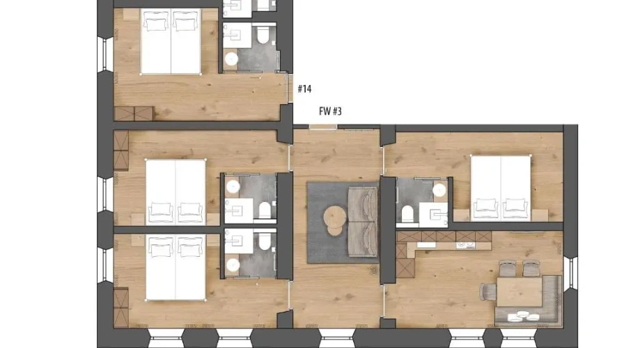 2 Bedrooms Double Apartment