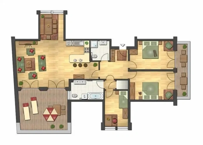 Apartment with mountain view