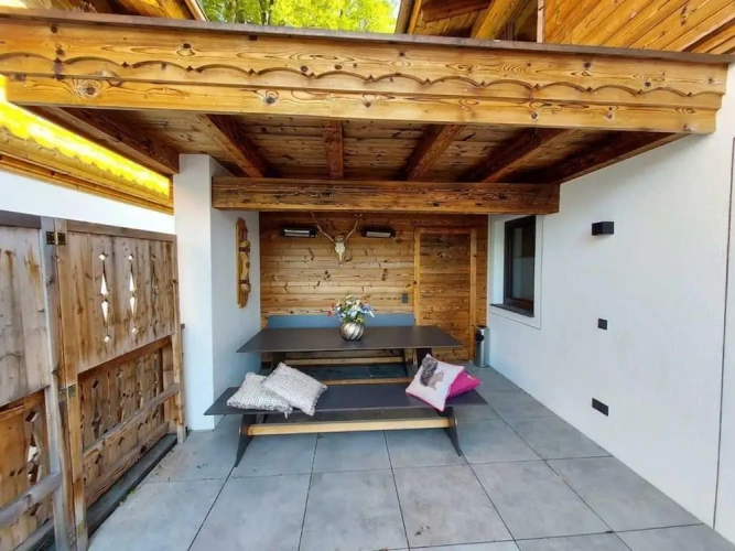 Chalet with balcony