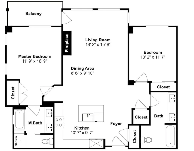 2 Bedrooms Apartment with balcony