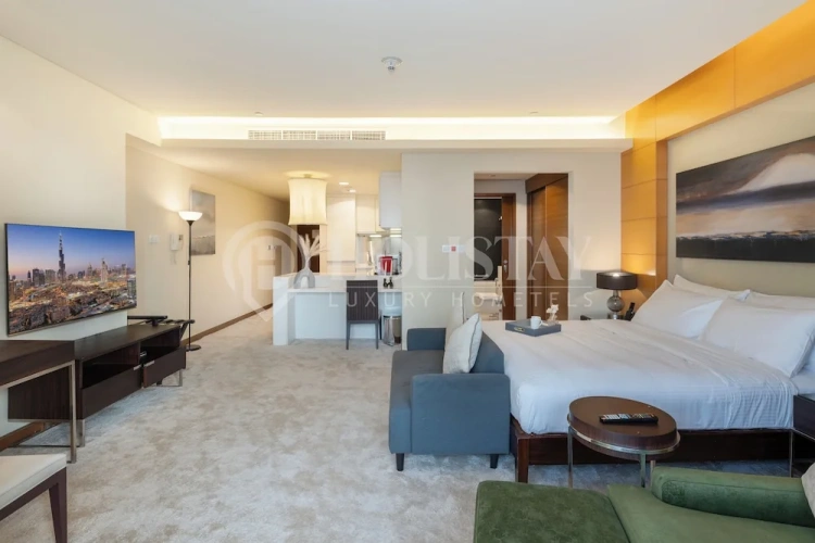 Superior Family Studio with balcony and with Burj Khalifa view