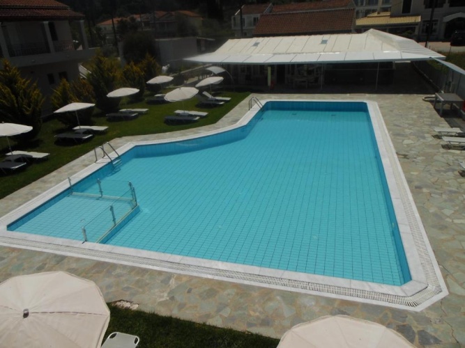 Studio with pool view