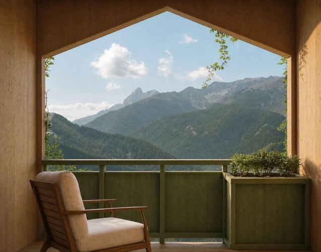 Standard Double room with balcony and with mountain view