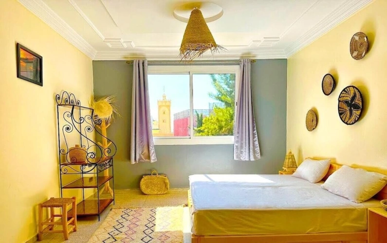 Bed in Dorm with city view