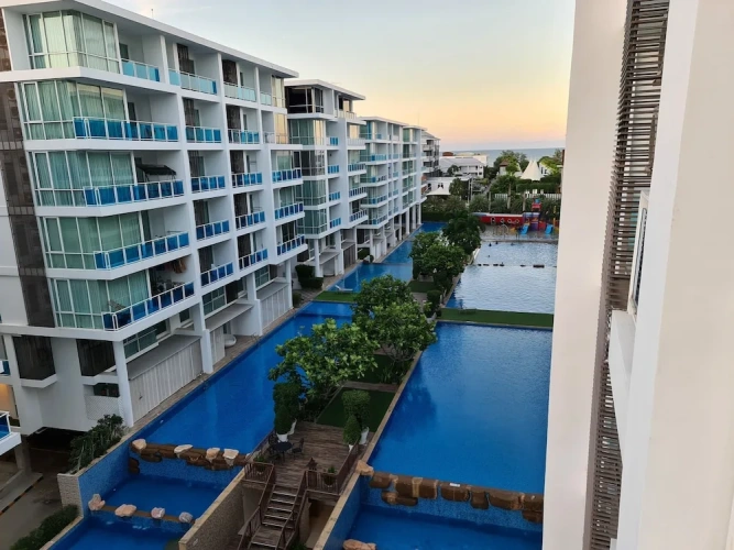 2 Bedrooms Standard Family room with balcony and with pool view