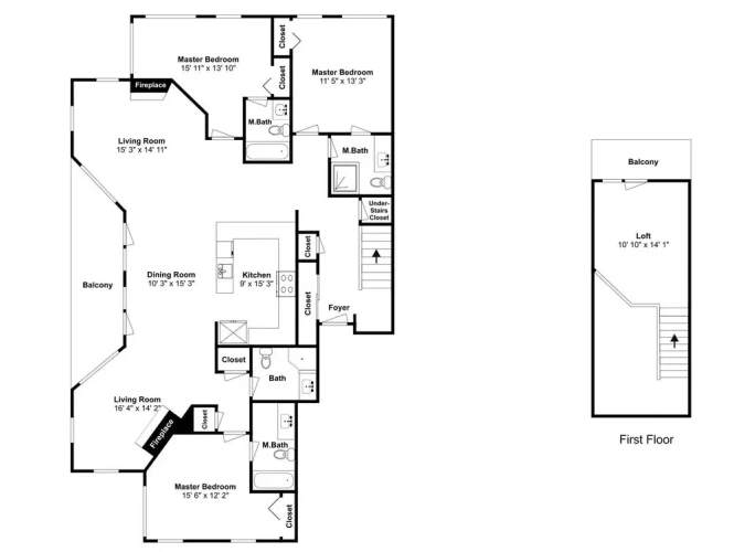 4 Bedrooms Apartment with balcony