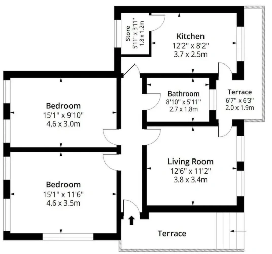 2 Bedrooms Apartment with balcony